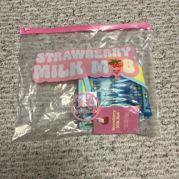 Strawberry Milk Mob, “Blues clues” bikini bottoms. Reversible. XL. Bottoms only - Picture 7 of 8